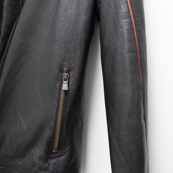 Vintage Prada Bomber Biker Leather Jacket for timeless style - Picture 6 of 9